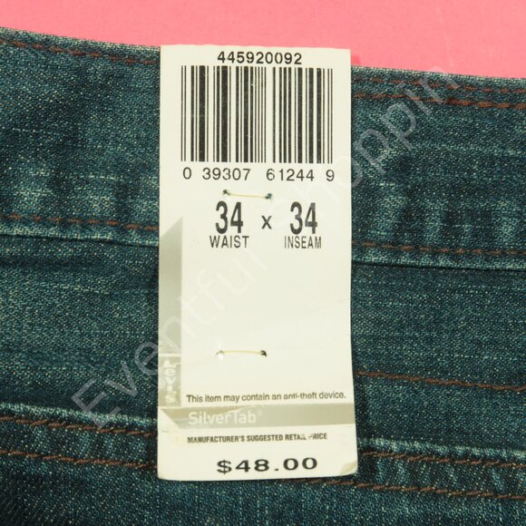 VIntage Levis Silvertab Jeans Mens 34 Blue True Boot Cut Relaxed Fit 90s New - Picture 5 of 8